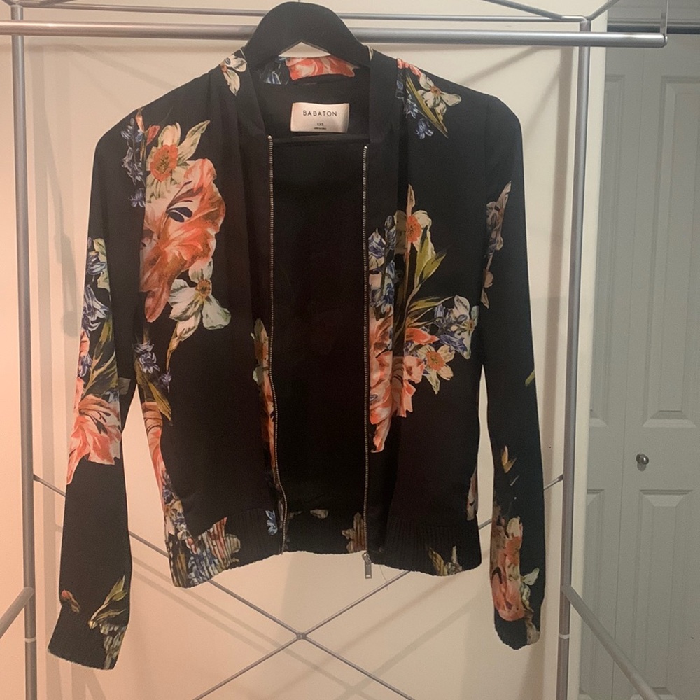 Beautiful Babaton floral bomber from Aritzia